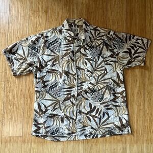 Mile 4 Single Stitch Mens Hawaiian Short Sleeve Shirt Large 100% Cotton